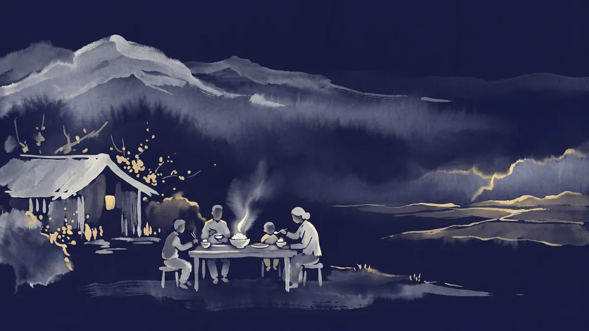 ภาพวาดหมึกจีนประกอบอี้จิงฉ้วนที่ 27 การหล่อเลี้ยง — ปากและอาหาร