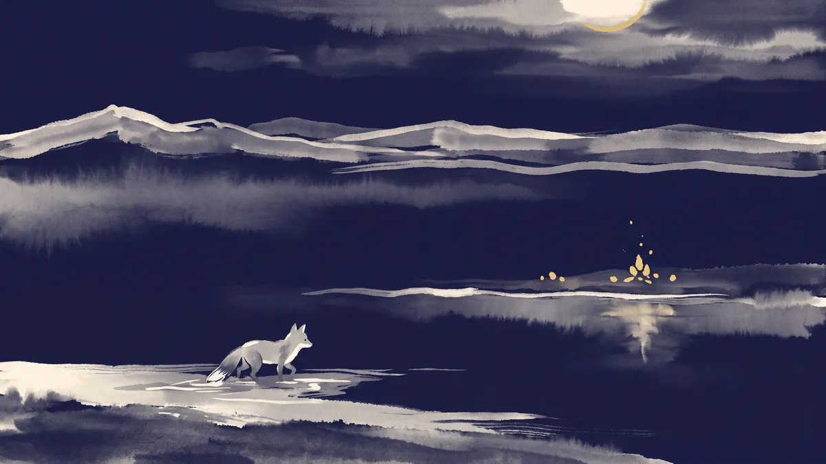 ภาพวาดหมึกจีนประกอบอี้จิงฉ้วนที่ 64 ยังไม่สำเร็จ — ใกล้ถึงปลายทาง
